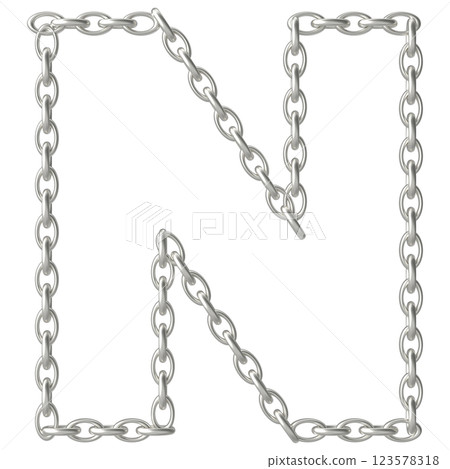 Letter chain on white background 123578318