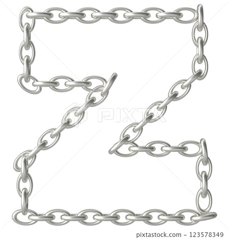 Letter chain on white background Letter chain on white background 123578349