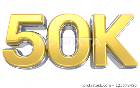 Follow Number yellow gold 3d sale isolated on white background 123578456