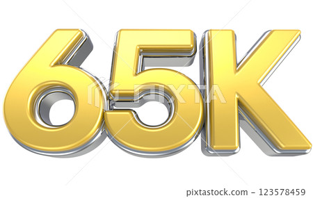 Follow Number yellow gold 3d sale isolated on white background 123578459