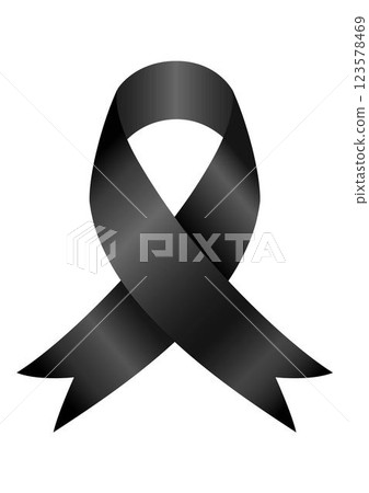 Black ribbon loop. Mourning and melanoma support symbol. Terrorism and death symbol. Funeral, mourning, death, memory. Black ribbon Vector Black ribbon loop. Mourning and melanoma support symbol. Terrorism and death symbol. Funeral, mourning, death, memory. Black ribbon Vector 123578469
