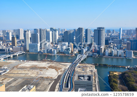 Cityscape Tokyo Bay Area Tsukiji Kachidoki Tsukishima Cityscape Tokyo Bay Area Tsukiji Kachidoki Tsukishima 123578659
