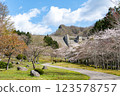 函館新中野水壩的春景 123578757