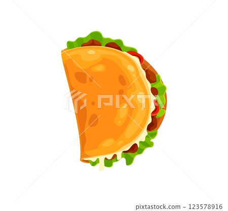 Fast food taco meal cartoon English ABC font typeface letter D. Takeaway appetizer Latin alphabet letter, street cafe vector ABC typeset D letter. Fast food menu cartoon English font typeset element 123578916