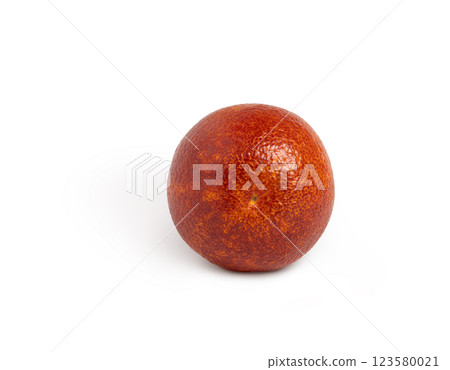 Sicilian blood red orange bottom view isolated Sicilian blood red orange bottom view isolated 123580021