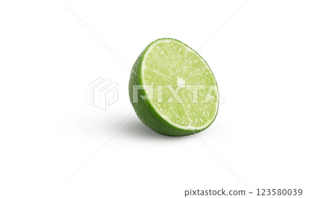 Half of lime isolated with shadow. Half of lime isolated with shadow. 123580039