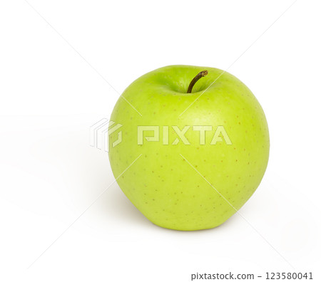Green juicy apple isolated on white Green juicy apple isolated on white 123580041