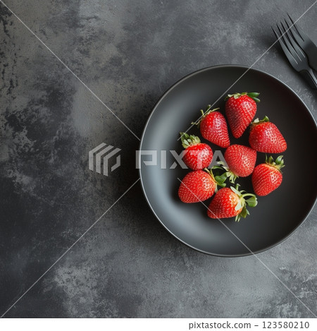 Minimalistic white background with fresh strawberries Minimalistic white background with fresh strawberries 123580210