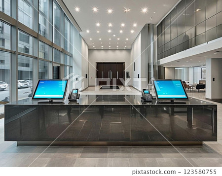 觸控螢幕:時尚無人AI接待 觸控螢幕:時尚無人AI接待 123580755