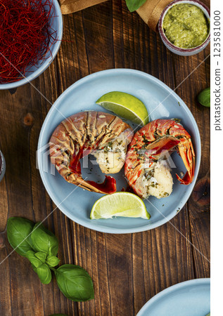 Steamed Lobster Tail, Luxury Food. Steamed Lobster Tail, Luxury Food. 123581000
