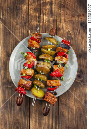 Shish kebab BBQ meat Shish kebab BBQ meat 123581007