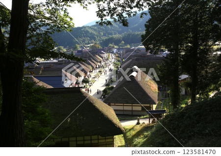 Ouchijuku Post Town Fukushima Tourism Ouchijuku Townscape Exhibition Hall Ouchijuku Observation Deck Edo Period Post Town Takakura Shrine First Torii 123581470