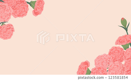 Pink carnation corner frame Pink carnation corner frame 123581854