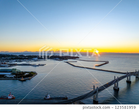 Onahama Port at dawn (Iwaki City, Fukushima Prefecture) 123581959