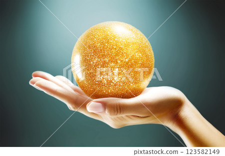 Sparkling golden abstract ball 123582149