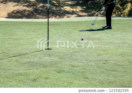 Image of putting on the golf green [Winter] 123582595