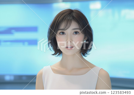 Young female announcer 123583493