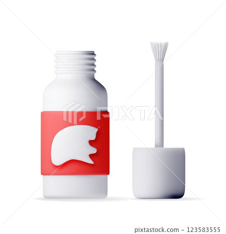 3D Plastic white bottle with stationery corrector 123583555