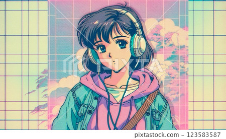 1990s style illustration 1990s style illustration 123583587