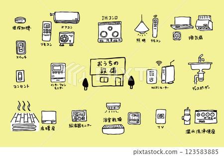 簡單的家電和設備圖示集 123583885