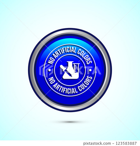 No artificial colors icon design illustration, Artificial color free symbol, Natural product, Button design 123583887