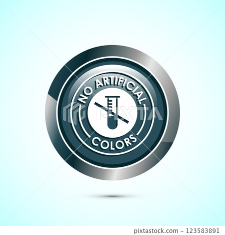 No artificial colors icon design illustration, Artificial color free symbol, Natural product, Button design No artificial colors icon design illustration, Artificial color free symbol, Natural product, Button design 123583891