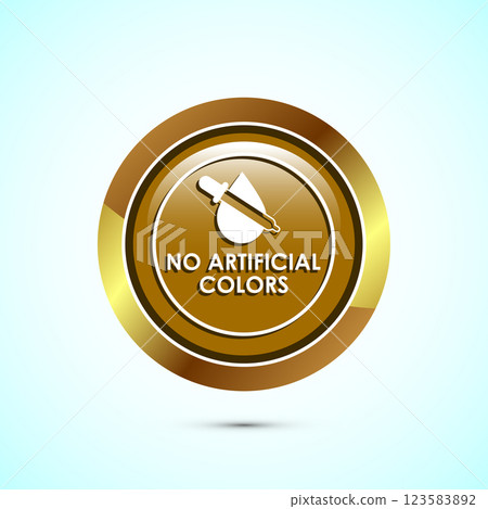 No artificial colors icon design illustration, Artificial color free symbol, Natural product, Button design No artificial colors icon design illustration, Artificial color free symbol, Natural product, Button design 123583892