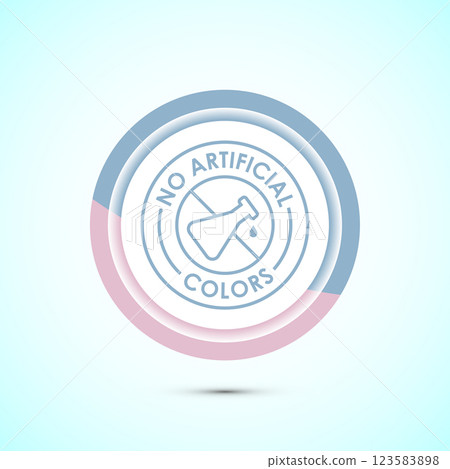 No artificial colors icon design illustration, Artificial color free symbol, Natural product, Button design 123583898