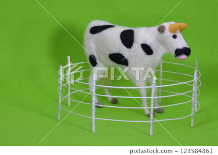 Cows in a fence 123584861