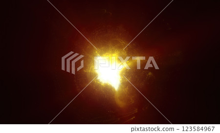 A glowing golden burst of light in a dark background, radiating warmth and energy sphere. Perfect for themes of power, energy, or creativity A glowing golden burst of light in a dark background, radiating warmth and energy sphere. Perfect for themes of power, energy, or creativity 123584967