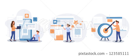 marketing, online, vector 123585111