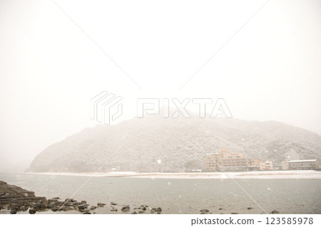 岐阜：積雪的長良川、岐阜城天守閣、金華山 2 123585978