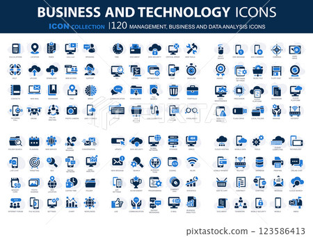 icon, set, computing 123586413