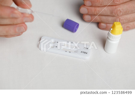 Veterinary Blood test. Rapid test for detection of FIV and FeLV in cats 123586499