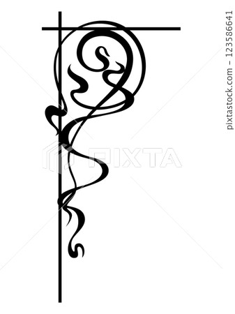Corner in art nouveau style. Decorative curl element. 123586641