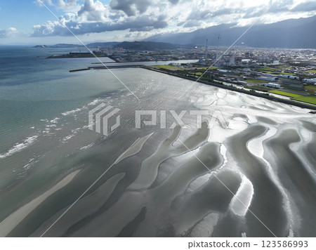 Scenery of the Kamo River estuary in Saijo City, Ehime Prefecture Scenery of the Kamo River estuary in Saijo City, Ehime Prefecture 123586993