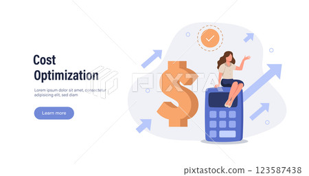 Cost optimization concept set. Idea of financial and marketing strategy. Cost and income balance. Spending and cost reduction, while maximizing business value. Isolated flat illustration vector Cost optimization concept set. Idea of financial and marketing strategy. Cost and income balance. Spending and cost reduction, while maximizing business value. Isolated flat illustration vector 123587438
