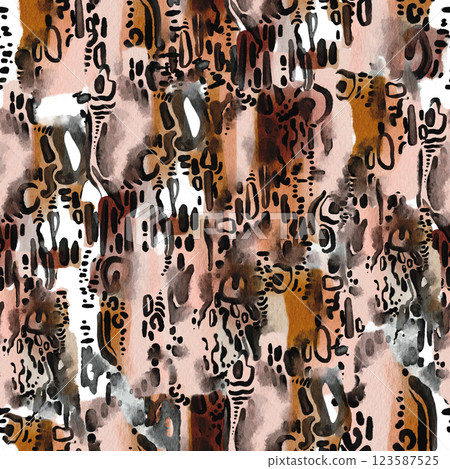 Leopard watercolor pattern design, animal print seamless texture. 123587525