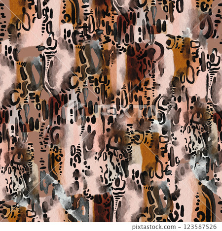 Leopard watercolor pattern design, animal print seamless texture. 123587526