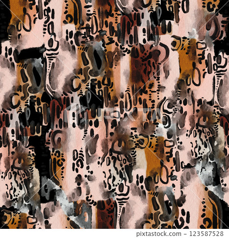 Leopard watercolor pattern design, animal print seamless texture. 123587528