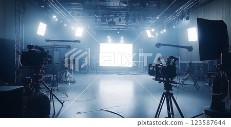 tv news studio. breaking news 123587644