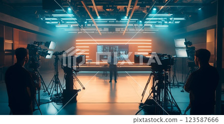 Modern News Studio Stage Modern News Studio Stage 123587666