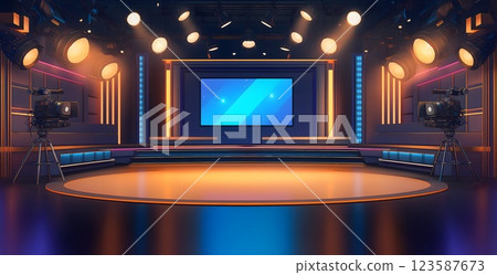 Warm Tone News Stage 123587673