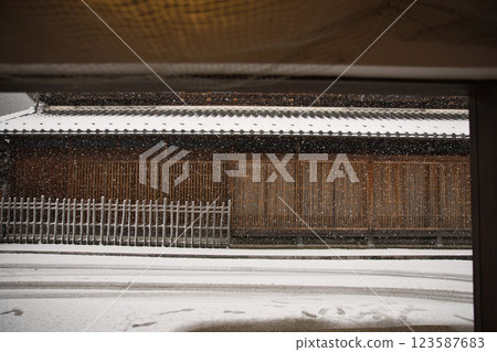 岐阜市河原町 直格門與雪景1 岐阜市河原町 直格門與雪景1 123587683