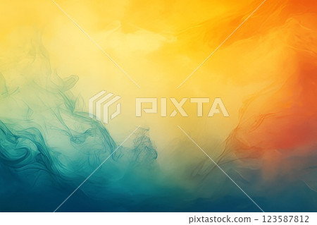 Background of swirling smoke and fog in yellow, orange, red, blue and green colors. Background of swirling smoke and fog in yellow, orange, red, blue and green colors. 123587812