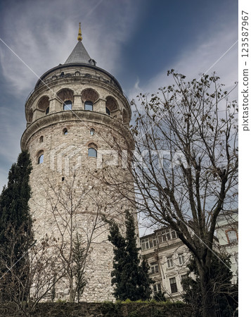Historic Medieval Galata Tower, Istanbul, Turkey Historic Medieval Galata Tower, Istanbul, Turkey 123587967