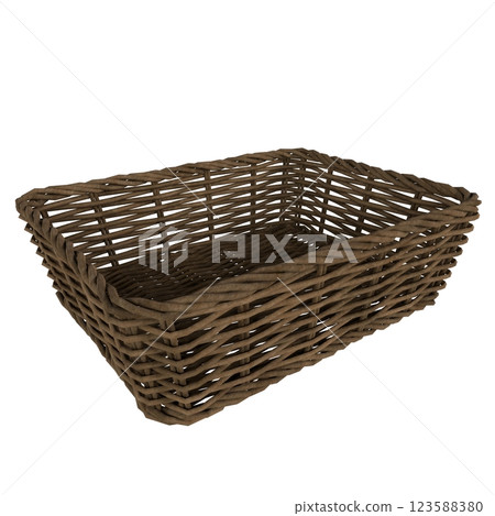 Natural woven basket in a simple design for versatile storage 123588380