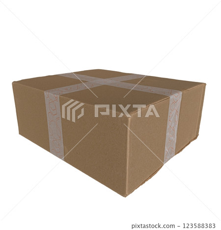 Cardboard box with tape for packaging and shipping purposes Cardboard box with tape for packaging and shipping purposes 123588383