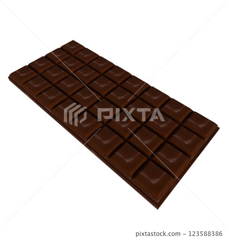 Chocolate bar displayed in 3d rendering with realistic details Chocolate bar displayed in 3d rendering with realistic details 123588386