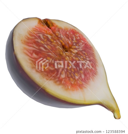 Digital rendering of a fresh, sliced fig with vibrant details Digital rendering of a fresh, sliced fig with vibrant details 123588394